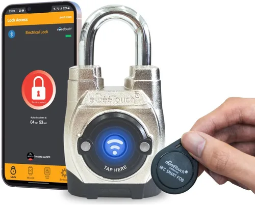 Miniatura 10 de 5th GEN - Candado inteligente para exteriores (paquete de 6, grillete largo) Bluetooth sin llave y bloqueo NFC, seguridad resistente a la intemperie