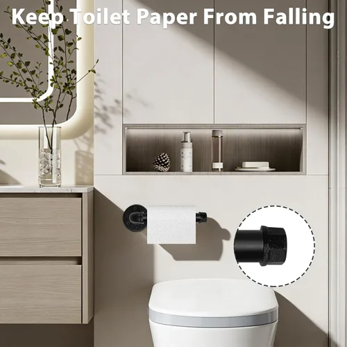Miniatura 4 de NearMoon Portarrollos de papel higiénico de tubo industrial, resistente para baño, sala de estar y cocina, estilo rústico vintage de hierro a prueba