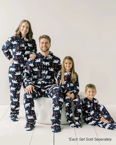 Miniatura 3 de SleepytimePJs - Pijama familiar de Navidad a juego enterizo de vellón con capucha y pies