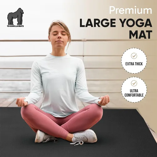 Miniatura 9 de Gorilla Mats Esterilla de Yoga Premium Grande – 6 x 4 pies, 7 x 5 pies (8mm) extra gruesa y ultra cómoda, antideslizante, esterilla de ejercicio
