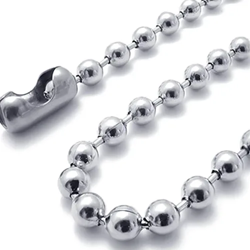 Miniatura 2 de Cadena de tracción, 2 cadenas de cuentas de acero inoxidable de 59 pulgadas, gran fuerza de tracción y a prueba de óxido, 6 tamaños, cadena de bolas