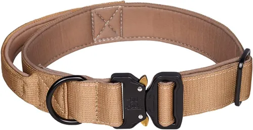 Miniatura 8 de Collar táctico para perro, collar ajustable de nailon para entrenamiento militar con mango de control y hebilla de metal pesado para perros medianos