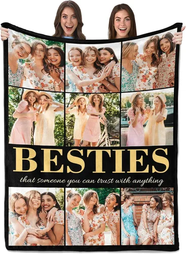 Miniatura 14 de Envío al día siguiente, regalos de cumpleaños para mejores amigas, manta personalizada con fotos, regalos de manta para mejores amigas y BFF, regalo