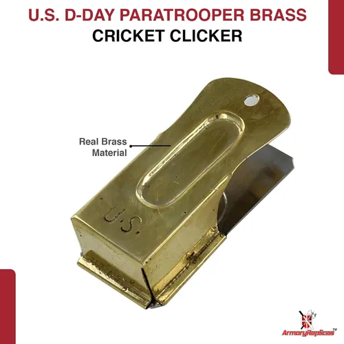 Miniatura 2 de Armory Replicas - Clicker de grillo de latón para paracaidista del Día D de los Estados Unidos