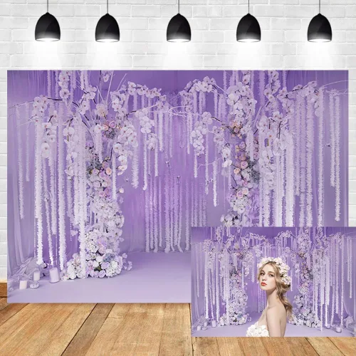 Miniatura 6 de Leyiyi Telón de fondo de pared floral para boda, 5 x 3 pies, fondo de fotografía de ensueño, arco de boda, despedida de soltera, ceremonia, flores