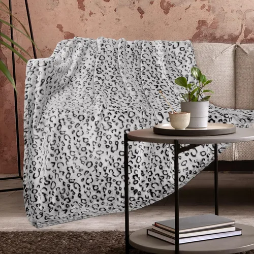 Miniatura 18 de ZHIKU Manta de Tiro Azul Tamaño Queen Suave de Forro Polar Mantas de Tiro para Cama Leopardo azul