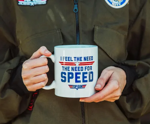 Miniatura 3 de Silver Buffalo Top Gun - Taza de cerámica The Need For Speed Taza de café grande para té, expreso, cacao Capacidad para 20 onzas
