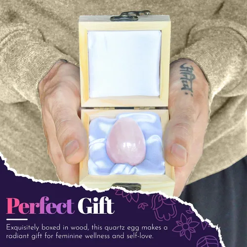 Miniatura 8 de Sacred Weapon Huevo Kegel de cuarzo rosa certificado GIA - Ejercitador de suelo pélvico para mujeres Soporte para menopausia, posparto y prolapso