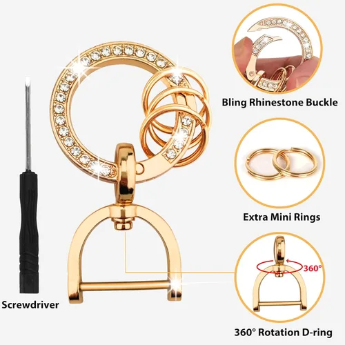 Miniatura 4 de OLLEN Funda para llavero de TPU suave con anillo brillante, apto para Volkswagen VW Jetta Golf Polo MK6 Passat Tiguan Beetle Polo MK7 Passat Cross