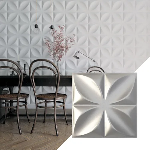 Miniatura 11 de Ekena Millwork WP20X20ALWH 19 5/8 pulgadas de ancho x 19 5/8 pulgadas de alto Alexa EnduraWall Decorativo 3D Panel de pared cubre 2.67 pies cuadrados