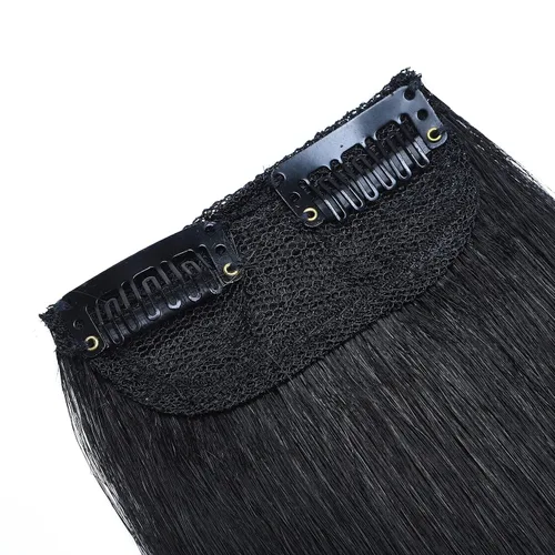 Miniatura 3 de Hairro Extensiones de cabello humano Remy con clip, para hombres y mujeres, para añadir volumen de cabello, sin costuras, 8 pulgadas, #1 negro #1