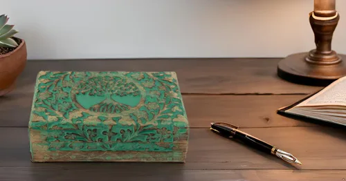 Miniatura 7 de Gran regalo de cumpleaños y inauguración de la casa, joyero de madera decorativo hecho a mano con talla del árbol de la vida, organizador, recuerdo