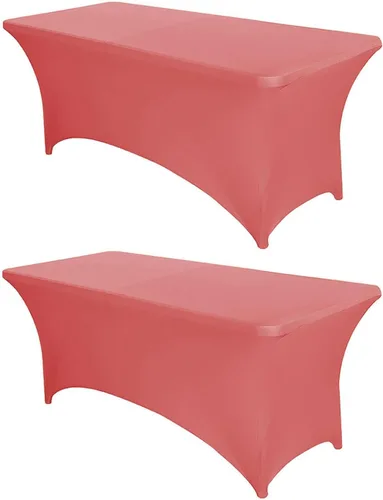 Miniatura 57 de PTC21B - Juego de 6 manteles elásticos de 6 pies, color negro, rectangular, ajustable, lavable, de elastano, para fiestas, bodas, cócteles