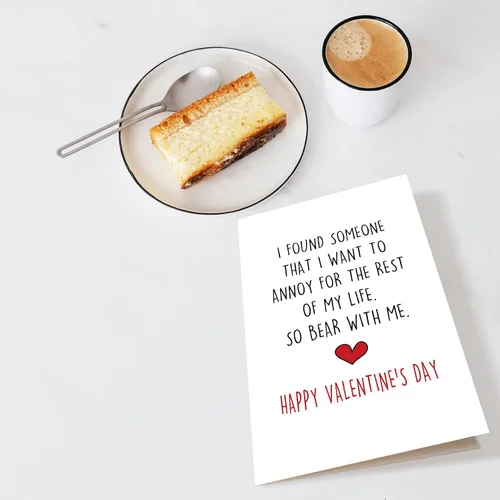 Miniatura 4 de Divertida tarjeta del día de San Valentín para él y ella, regalo de feliz día de San Valentín para marido novio, molesto por el resto de la vida