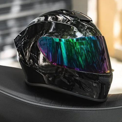 Miniatura 7 de Cascos integrales de motocicleta para adultos, hombres y mujeres DOT con visera tintada, modelo MD-813 para bicicleta de calle y carreras