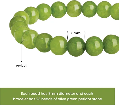 Miniatura 40 de Crystal Vibe Pulseras de cuentas de 0.315 in para mujeres y hombres, pulseras de cristal con piedras preciosas naturales, tamaño elástico ajustable