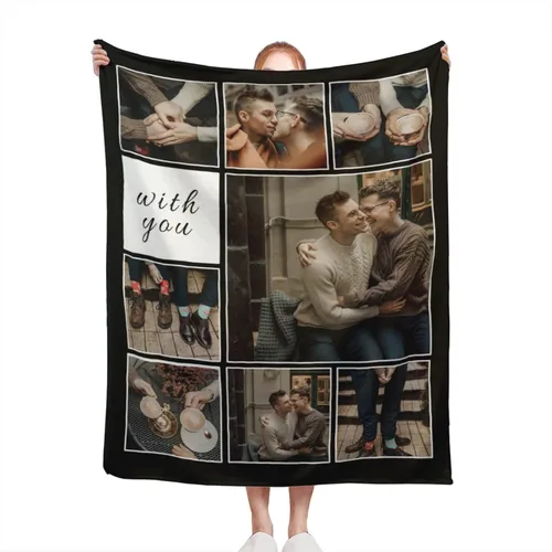 Miniatura 28 de Manta personalizada con texto de fotos, manta personalizada con mis propias fotos, manta conmemorativa personalizada para madres para mamá, papá