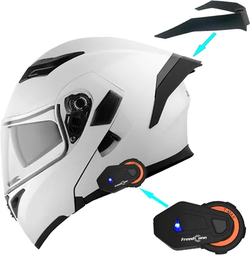 Miniatura 22 de 1Storm Casco modular de cara completa para motocicleta con doble visera abatible, protector solar: HB89