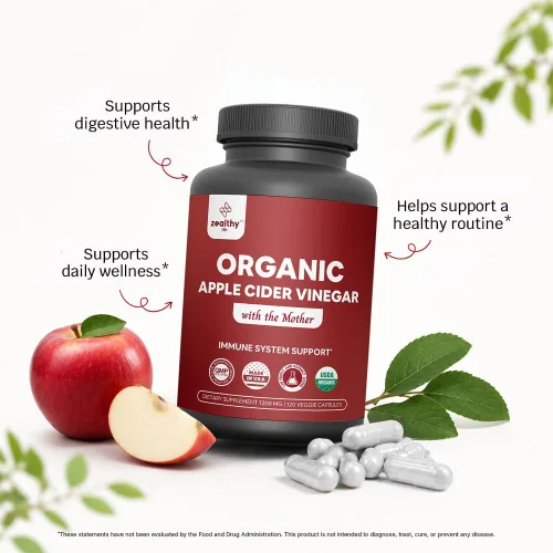 Miniatura 3 de Vinagre de sidra de manzana orgánico con la madre - Cápsulas de 1200 mg para un bienestar óptimo, sin gluten, sin OMG, 120 cápsulas vegetales