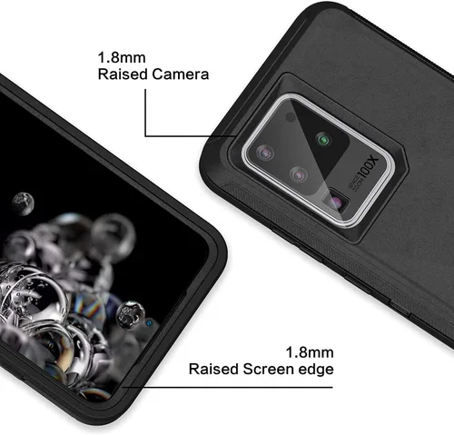 Miniatura 4 de MXX Funda resistente para Samsung Galaxy S20 Ultra (sin protector de pantalla) contra caídas Funda resistente para Galaxy S20 Ultra 5G (negro)