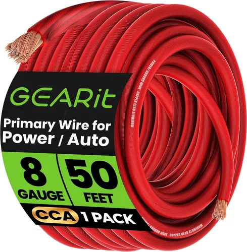 Miniatura 23 de GEARit Cable de alambre calibre 8 (25 pies - rojo translúcido) de cobre recubierto de aluminio CCA - Alambre automotriz principal de Alambre
