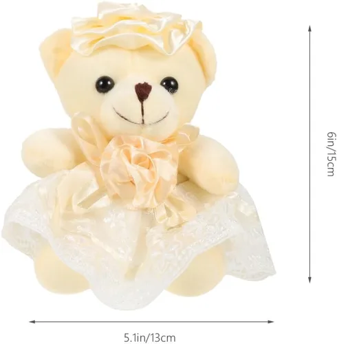 Miniatura 4 de 2 adornos de oso de boda, adorables osos de peluche para novia y novio, perfectos para decoración de bodas, día de San Valentín, oficina en casa