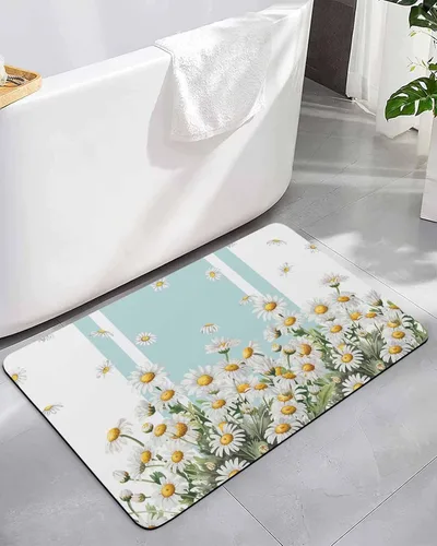 Miniatura 8 de Tapete de baño con rama dorada para bañera, antideslizante, de secado rápido y absorbente, tierra de diatomeas, cocina, ducha, fregadero, lavable