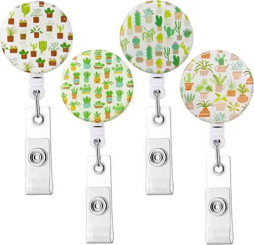 Miniatura 9 de Carrete retráctil para insignias, carretes de insignia de enfermera con clip de cocodrilo, clip decorativo con nombre en portatarjetas de Paquete
