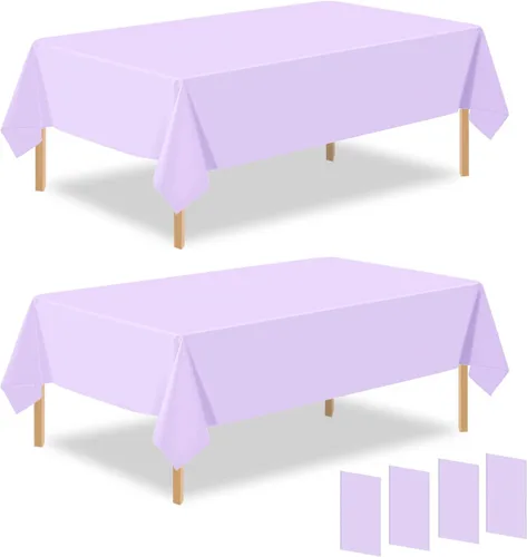 Miniatura 33 de Paquete de 2 manteles rectangulares desechables de plástico negro de 54 x 108 pulgadas, manteles de plástico negro para cumpleaños, bodas