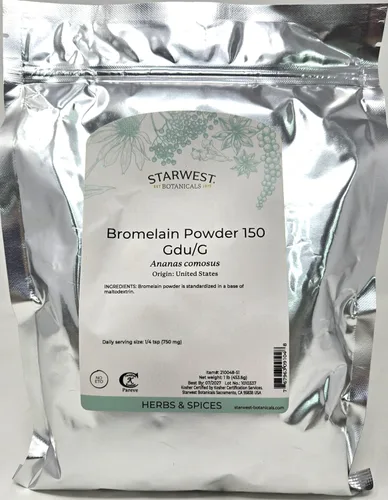 Bromelina en polvo 150gdu - Ananas comosus, 1 libra, (Starwest Botanicals)