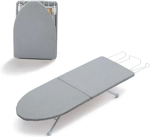 Miniatura 11 de Tabla de Planchar de Mesa con Soporte para Plancha, RAINHOL Tabla de Planchar Pequeña Plegable con Funda y Almohadilla, Mini Mesa de Plancha Negro