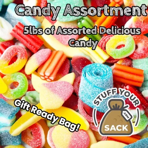Miniatura 3 de Paquete variado de dulces del tamaño de un bocado – 170 unidades / 5 libras surtido a granel de dulces masticables, afrutados, ácidos y duros