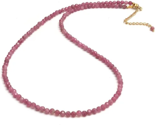 Miniatura 11 de Gempires - Collar de cuentas de piedras naturales hechas a mano, joyería de cristal hipoalergénica de 20 pulgadas, chapado en oro, joyería de moda