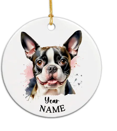 Miniatura 10 de Adorno de Navidad personalizado para perro Airedale, adorno de cerámica para hombres y mujeres, adornos de cerámica personalizados para perros