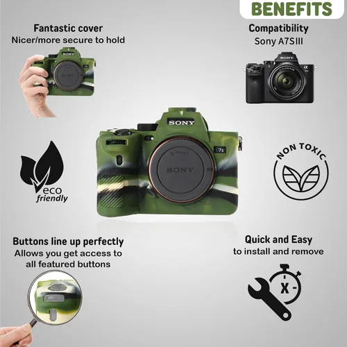 Miniatura 3 de Funda protectora de silicona para cámara réflex digital Sony A7SIII A7siii A7siii A7S3, jaula desmontable, a prueba de golpes, a prueba de polvo