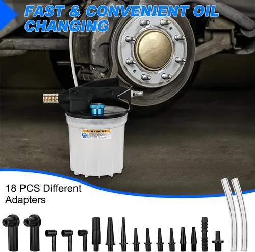 Miniatura 6 de GOOACC Kit de Purga de Frenos 2L Bomba de Vacío Neumática Extractor de Fluido con Botella de Rellenado 1L y Adaptadores Herramientas de Purga