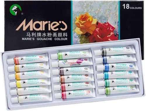 Miniatura 9 de Marie's Juego de pintura Gouache para artistas, gouache altamente pigmentado para pintura, artistas, ilustradores y diseñadores, juego de 36 tubos