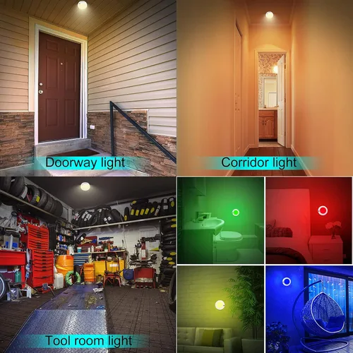 Miniatura 4 de BIGMONAT: lámpara LED de techo inalámbrica, luz de ducha RGB accionada a pilas con control remoto y temporizador, cambio de color, regulable