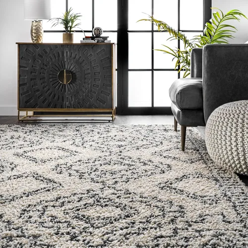 Miniatura 9 de nuLOOM Lacey - Alfombra decorativa geométrica marroquí, 2 x 3, color blanco roto