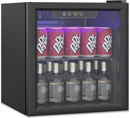 Miniatura 9 de Erivess - Refrigerador compacto para bebidas, 24 latas/0.9 pies cúbicos con puerta frontal de vidrio para refrescos, cerveza o vino, refrigerador