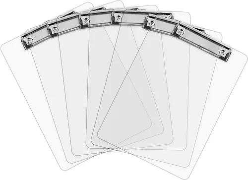 Miniatura 10 de Portapapeles de plástico transparente (juego de 6) portapapeles Fuerte 12.5 x 9 pulgadas Capacidad para 100 hojas! Portapapeles acrílicos