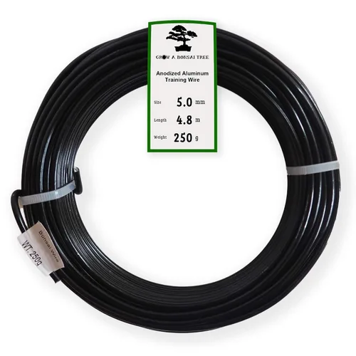 Miniatura 14 de Alambre de aluminio anodizado de 1.0mm para entrenamiento de bonsái de 250g, rollo grande (114 metros) - Elija su tamaño y color (1.0mm, Negro)