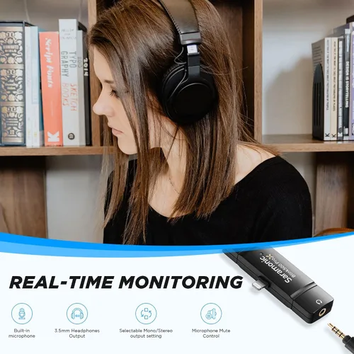 Miniatura 5 de Saramonic Blink500 Prox - Micrófono inalámbrico Lavalier para iPhone, rango de 164 pies, micrófono inalámbrico para iPhone