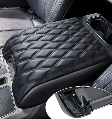 Miniatura 11 de Cubierta de consola central Sinvanho para Ford F150 F250 F350 F450 F550 2015-2025 con asiento de salto 40/20/40, cubierta protectora de reposabrazos