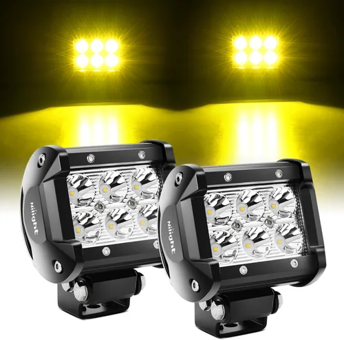 Miniatura 9 de Nilight Foco de Luz LED Roja de 4 pulgadas Luz Antiniebla de Conducción Puntual, 2 Piezas, 18W, Fuera de Carretera, Pesca, Caza, Emergencia, Señal