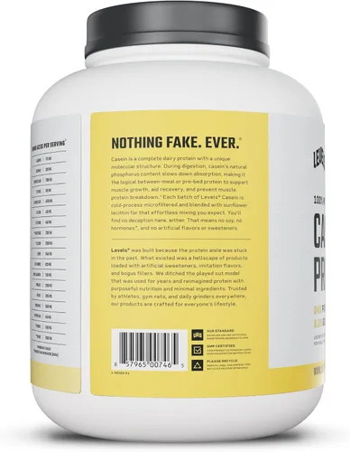 Miniatura 9 de Levels Proteína de Caseína Micelar 100%, Sin Hormonas, Grano de Vainilla, 4 Libras