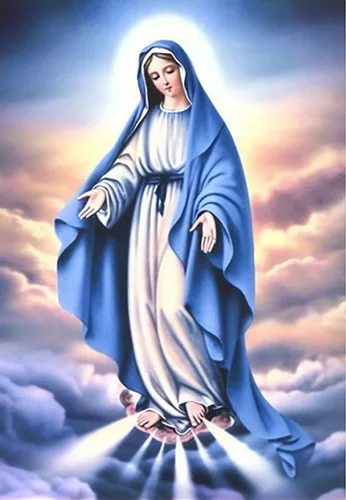 Diymood Kits de pintura de diamantes 5D para adultos, religión, Virgen María, kits de arte de diamantes para mujeres adultas, redondo de taladro