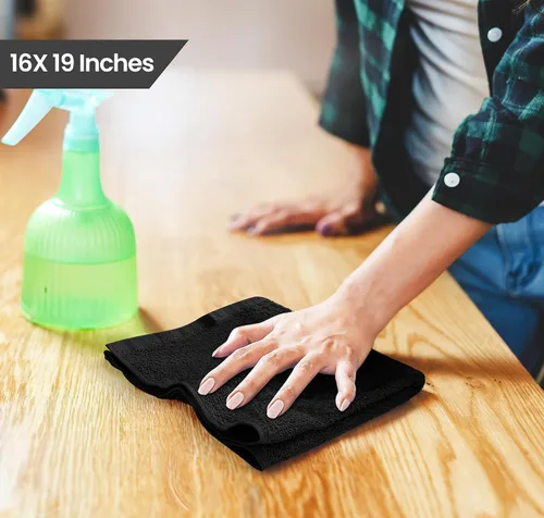 Miniatura 2 de Utopia Towels - Toallas de cocina, paquete de 12 toallas de 16 x 19 pulgadas, 100 % algodón, toallas de barra superabsorbentes negras, toallas