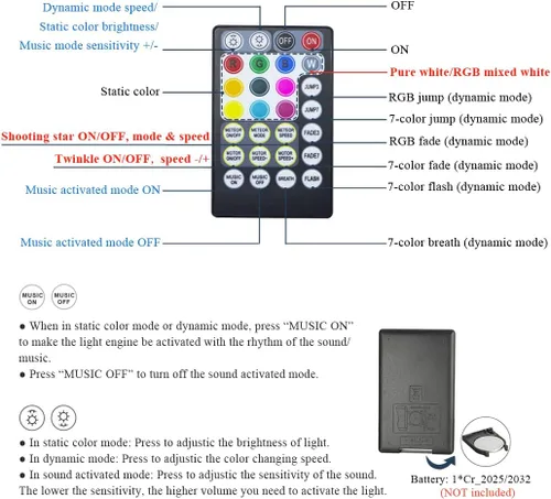 Miniatura 4 de AKEPO Kit de luces de fibra óptica de estrella fugaz centelleante de 10W, uso en automóvil y hogar, control por aplicación de meteoritos, luz