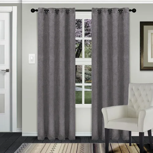 Miniatura 17 de Superior Waverly - Juego de 2 cortinas opacas, par de paneles con aislamiento térmico con ojales en la parte superior, hermosas cortinas de Gris